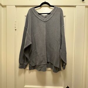 Aerie Wonder Textured V-Neck Sweatshirt